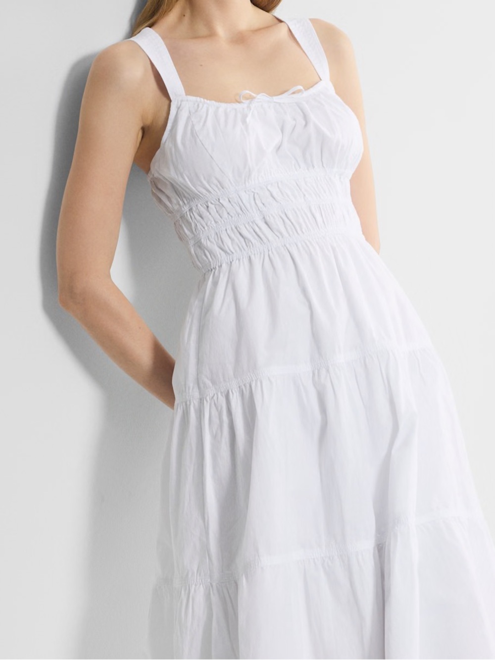 NWT Aritzia Sunday Best Martine Poplin Midi Dress White M - Picture 2 of 8